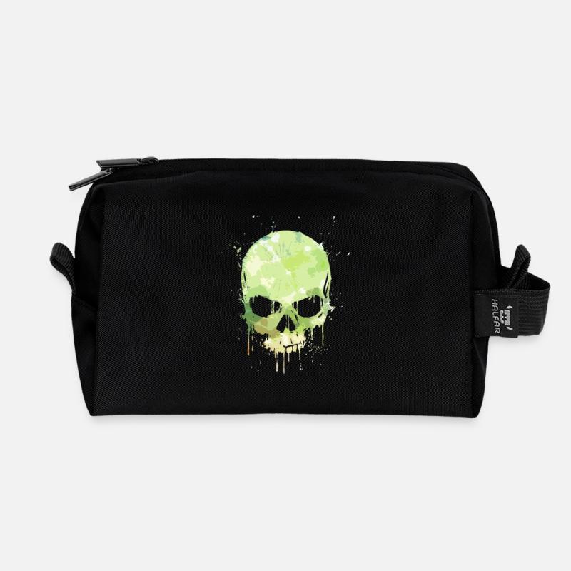 Schädelfleck - Recycelte Kulturtasche - Schwarz
