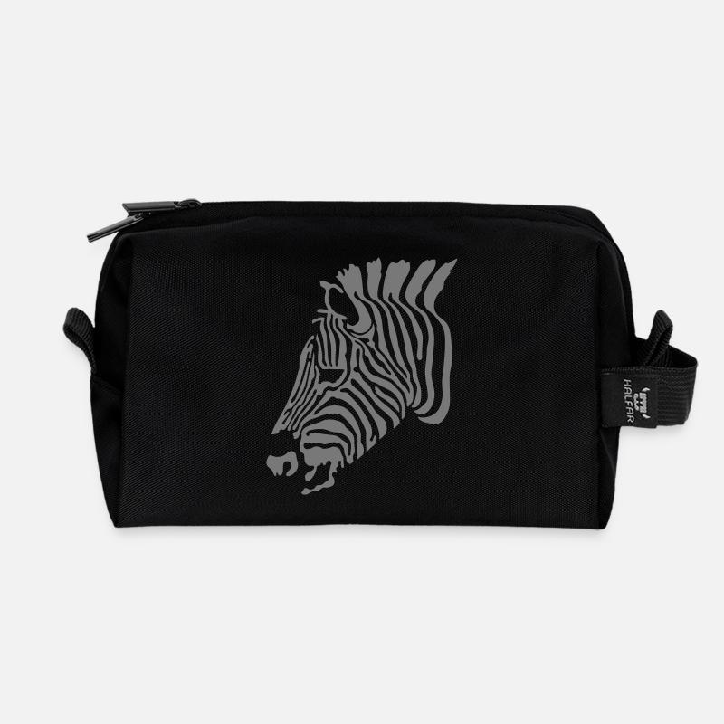 Zebra - Recycelte Kulturtasche - Schwarz