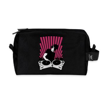 DJ turntables - Recycled Toiletry Zip Bag - black - Front