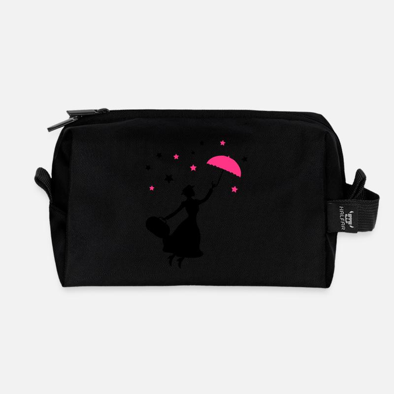 frau_regenschirm_02 - Recycelte Kulturtasche - Schwarz