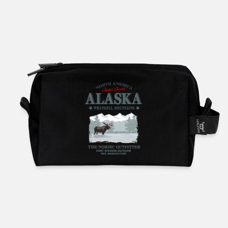 Alaska - Moose - Elch - Recycelte Kulturtasche - Schwarz