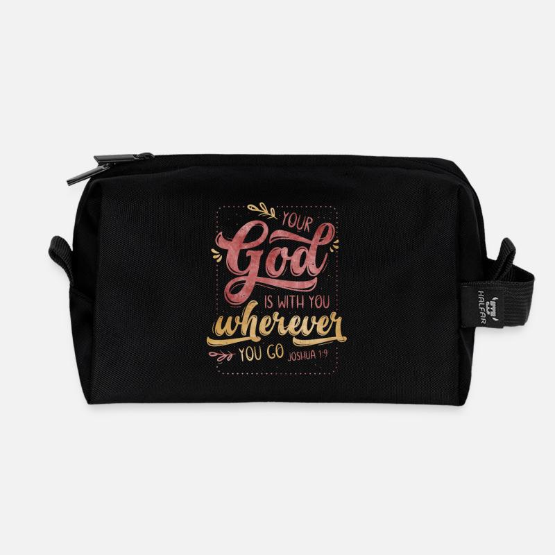 Your God Is With You - Recycelte Kulturtasche - Schwarz