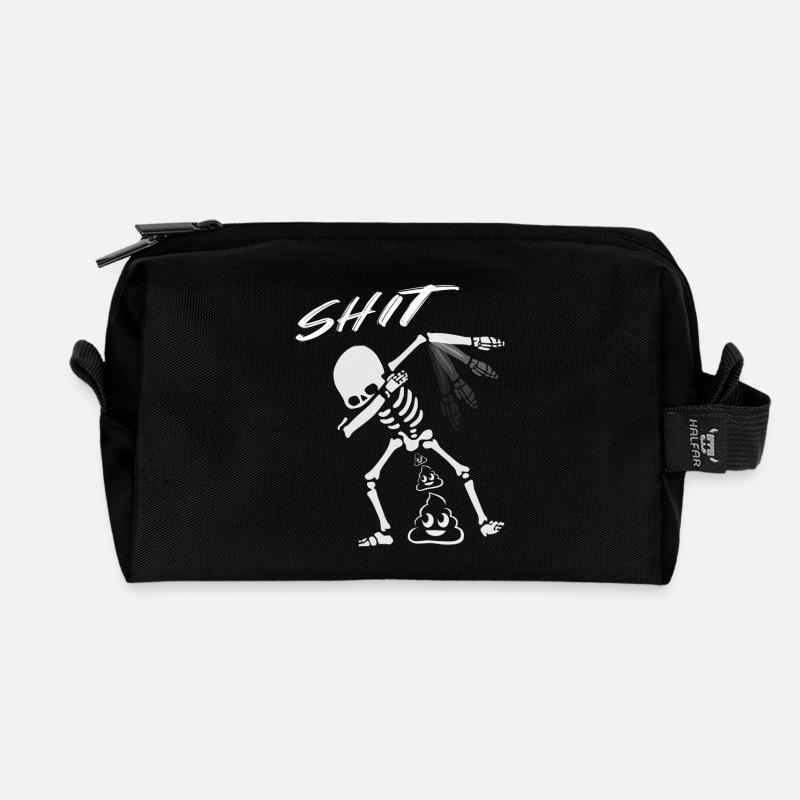 Lustige Skelett - Recycelte Kulturtasche - Schwarz