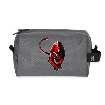 Red panther - Recycled Toiletry Zip Bag - anthracite - Front