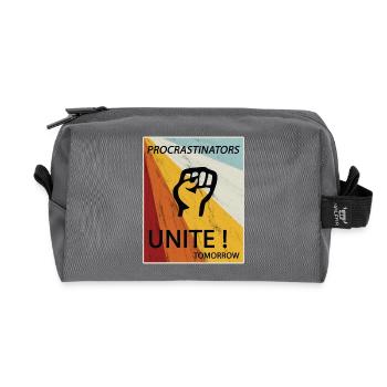 Les procrastinateurs s'unissent demain paresseux son cadeau - Trousse de toilette en tissu recyclé - anthracite - Devant