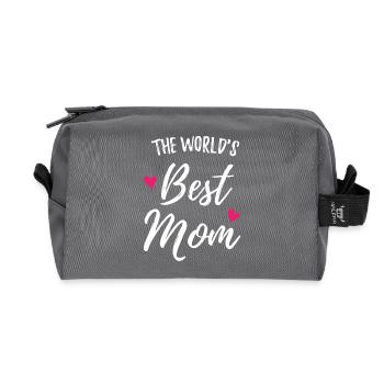 The World's Best Mom - Recycled Toiletry Zip Bag - anthracite - Front