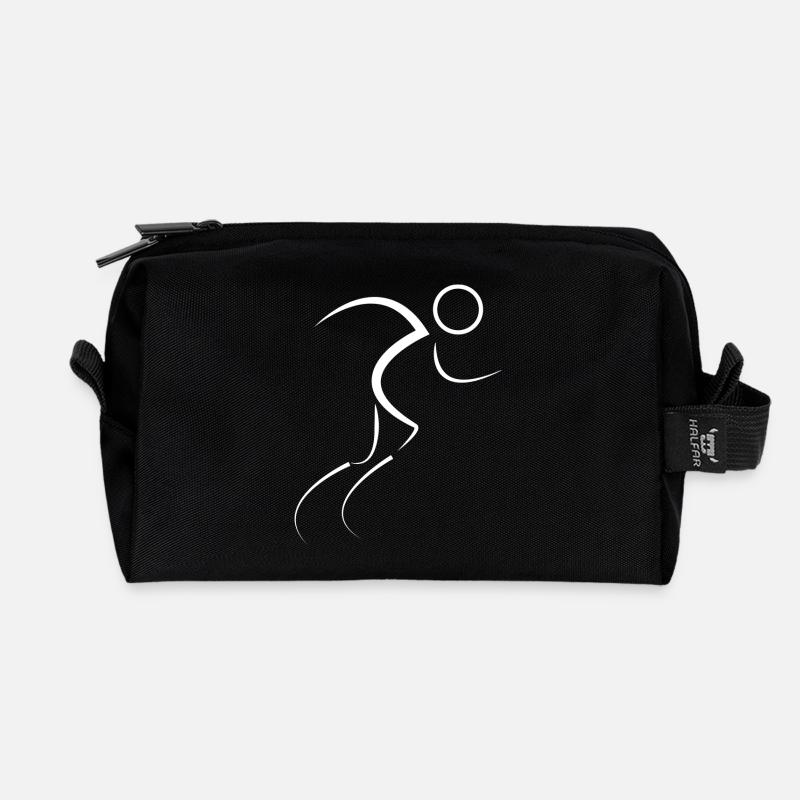 Marathon running - Recycled Toiletry Zip Bag - black