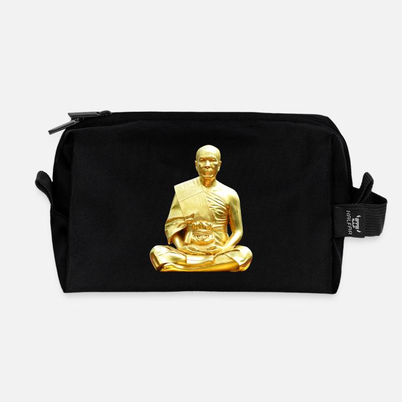 goldener Buddha - Recycelte Kulturtasche - Schwarz