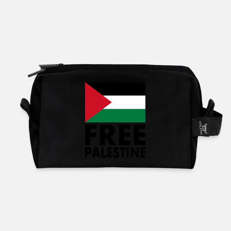 Free palestine - Recycelte Kulturtasche - Schwarz
