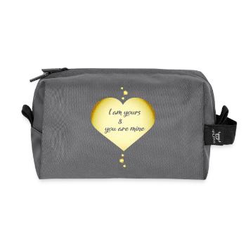 Couples amoureux Coeur d’amour - Trousse de toilette en tissu recyclé - anthracite - Devant