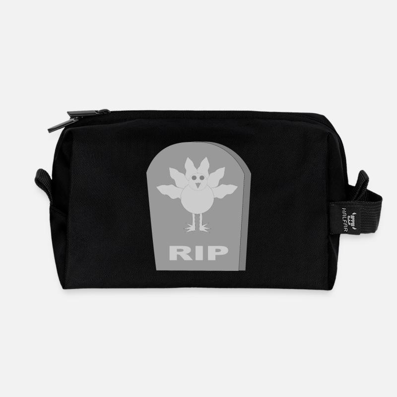 Gothic Alternative dead Christmas Turkey RIP - Recycled Toiletry Zip Bag - black