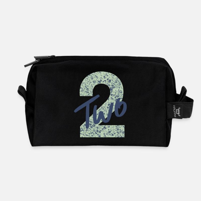 Zahl / Zwei / 2 / Geburtstag / Zweiter / Nummer - Recycelte Kulturtasche - Schwarz