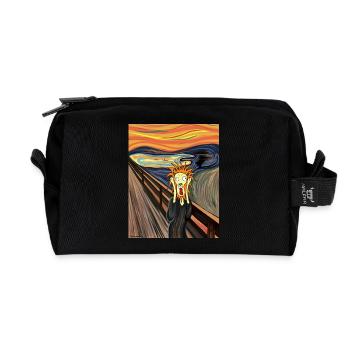 Schrei! Ein lustiger Löwe - Recycelte Kulturtasche - Schwarz - Vorne