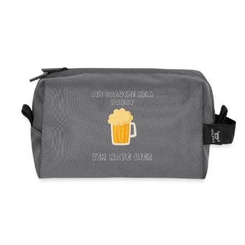 Craftbier Stilvolles Design für Bierliebhaber - Recycelte Kulturtasche - Anthrazit - Vorne