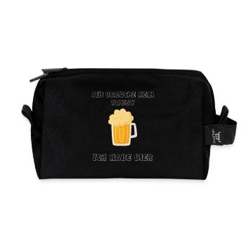 Craftbier Stilvolles Design für Bierliebhaber - Recycelte Kulturtasche - Schwarz - Vorne