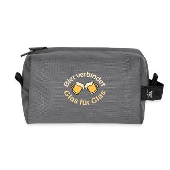 Craftbier Stilvolles Design für Bierliebhaber - Recycelte Kulturtasche - Anthrazit - Vorne