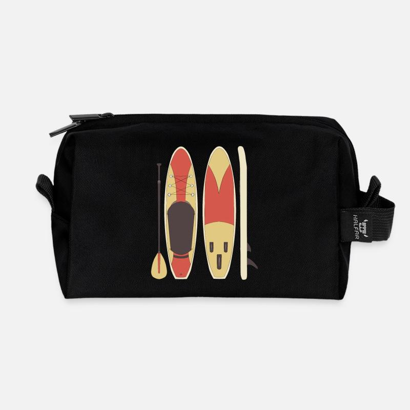 Standup-Paddling - Recycelte Kulturtasche - Schwarz