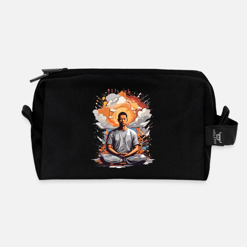 Meditation - Recycelte Kulturtasche - Schwarz