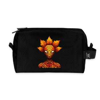 Alien automnal aux feuilles colorées - Trousse de toilette en tissu recyclé - noir - Devant