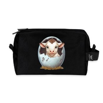 Sweet lamb hatches: the beginning of a new life - Recycled Toiletry Zip Bag - black - Front