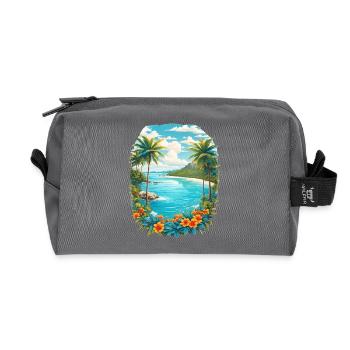 Karibik Insel - Recycelte Kulturtasche - Anthrazit - Vorne