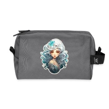 Kristall Magierin Mit Weißem Haar RPG Shirt - Recycelte Kulturtasche - Anthrazit - Vorne