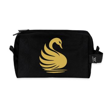Silhouette élégante de cygne : la grâce sur l’eau - Trousse de toilette en tissu recyclé - noir - Devant