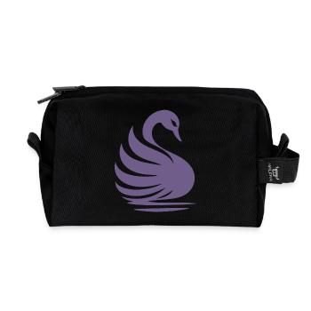 Silhouette élégante de cygne : la grâce sur l’eau - Trousse de toilette en tissu recyclé - noir - Devant