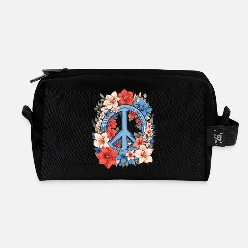 Friedenszeichen - Recycelte Kulturtasche - Schwarz