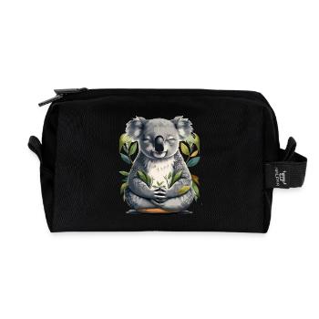 Koala Meditation - Recycled Toiletry Zip Bag - black - Front