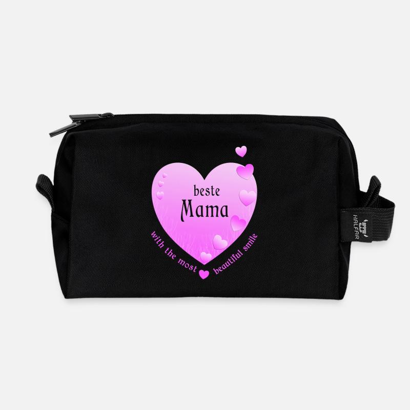 beste Mama - Recycelte Kulturtasche - Schwarz