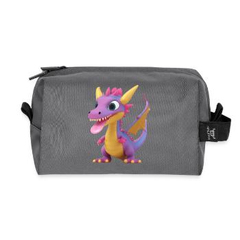 Ein niedliches Drachen Monster mit langer Zunge - Recycelte Kulturtasche - Anthrazit - Vorne