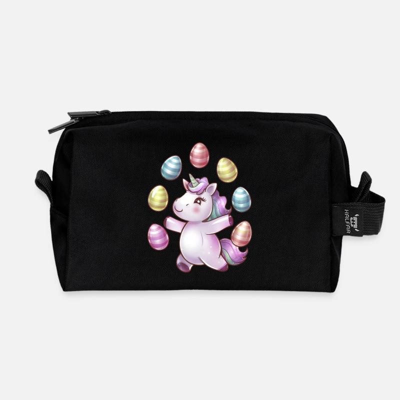 Einhorn Osterei-Jonglage - Recycelte Kulturtasche - Schwarz