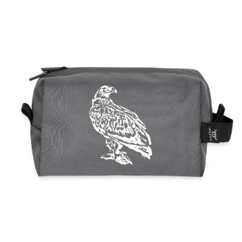 Falken Vogel weiß Vögel - Recycelte Kulturtasche - Anthrazit - Vorne
