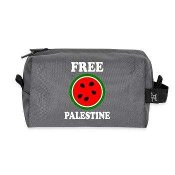 Free palestine wassermelone melone - Recycelte Kulturtasche - Anthrazit - Vorne
