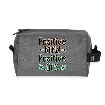 Positive Mind 🍀 - Recycled Toiletry Zip Bag - anthracite - Front
