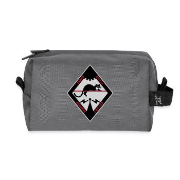 Atomic Utopia - Bat Rhombus - Recycled Toiletry Zip Bag - anthracite - Front