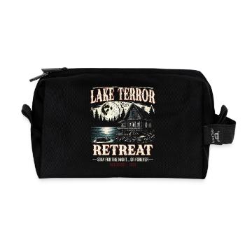 Lake Terror Retreat 1979 Retro Halloween Escape - Recycled Toiletry Zip Bag - black - Front