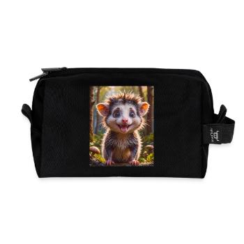super süßes australisches Tier Down Under - Opossum - Recycelte Kulturtasche - Schwarz - Vorne