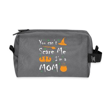 You Cant Scare Me I Am Mom - Recycelte Kulturtasche - Anthrazit - Vorne
