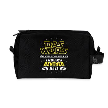 Rente Das wars - Endlich Rentner ich jetzt bin - Recycelte Kulturtasche - Schwarz - Vorne