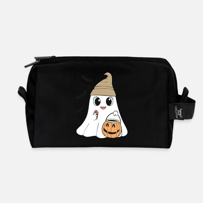 Niedliches Halloween-Gespenst T-Shirt - Recycelte Kulturtasche - Schwarz