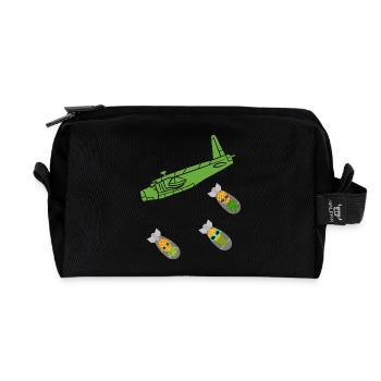 Green Pineapple Bomb Flugzeug - Recycelte Kulturtasche - Schwarz - Vorne