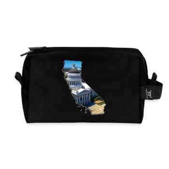 Capitole de Californie sur la carte de la Californie - Trousse de toilette en tissu recyclé - noir - Devant