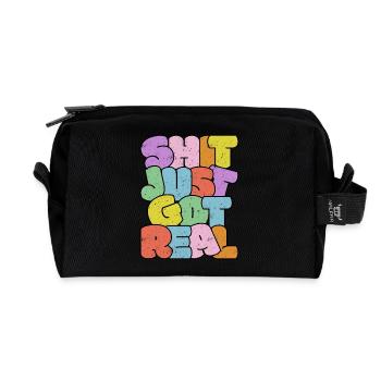 Helles buntes Slang-Typografie-Design - Recycelte Kulturtasche - Schwarz - Vorne