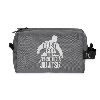 Experience discipline in grappling - Recycled Toiletry Zip Bag - anthracite - Front