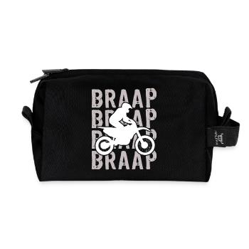 Motocross MX Supercross Enduro Dirt Bike - Recycled Toiletry Zip Bag - black - Front