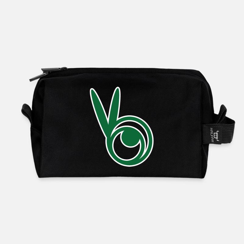 Cute Snail - Recycled Toiletry Zip Bag - black