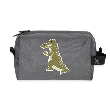 Funny & Cute Later Alligator (No Text) - Recycled Toiletry Zip Bag - anthracite - Front