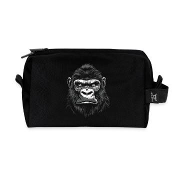 Gorilla Portrait Wildlife Wildtier Dschungel Affe - Recycelte Kulturtasche - Schwarz - Vorne